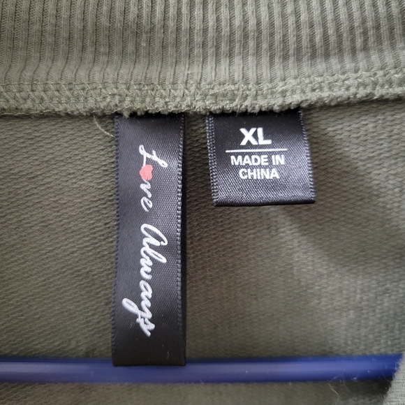 XL (runs small) womens short bomber utility jacket 100% cotton dark green - Picture 4 of 5